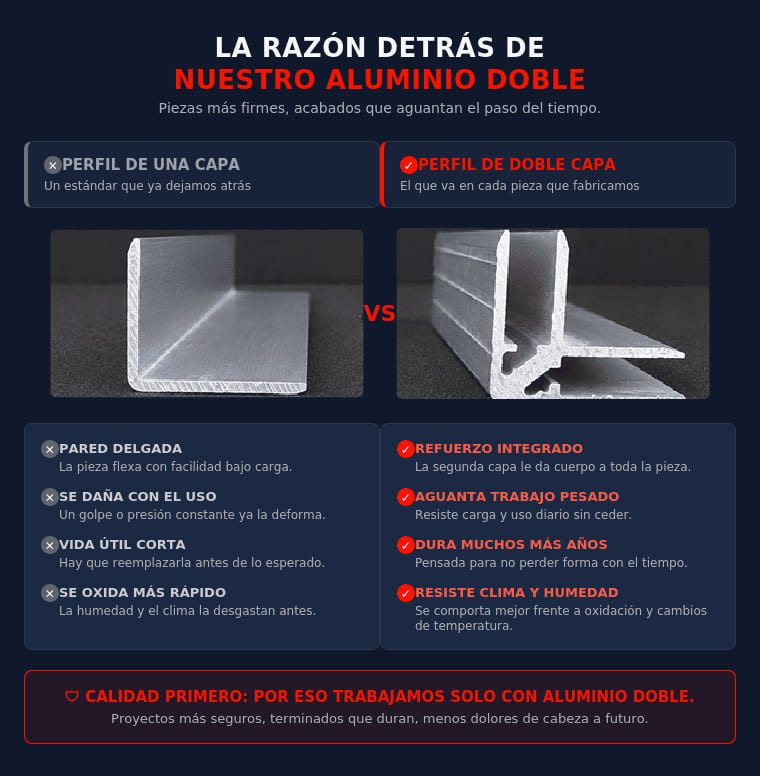 ventajas perfil aluminio doble para flight case